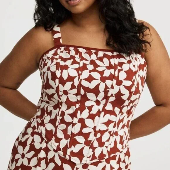 NWT TORRID FLORAL CORSET CROP TOP - SIZE 4 - Picture 11 of 12